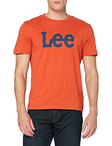 Lee Wobbly Logo Tee T-Shirts Hombre, Marrón (Burnt Ochre), Medium