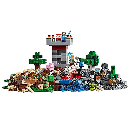 LEGO 21161 Minecraft Caja Modular 3.0, Juguete de Construcción, Castillo Fortaleza Granja Set con Figuras de Steve, Alex y Creeper