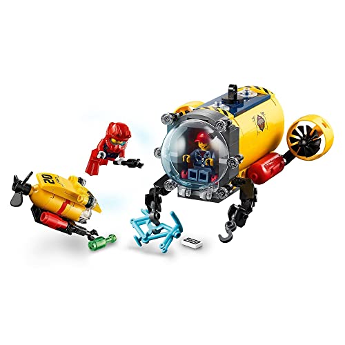 LEGO 60265 City Océano: Base de Exploración, Juguete Submarino con Figuras de Animales Marinos para Niños y Niñas 6 Años