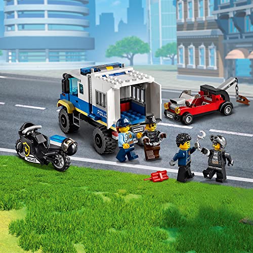 LEGO 60276 City Transporte de Prisioneros de Policía, Set de Expansión de Comisaría con Vehículos: Coche, Camión y Moto de Juguete