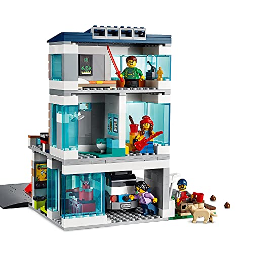 LEGO 60291 City Casa Familiar Casa de Muñecas Moderna con Placas de Carretera, Set de Construcción para Niños y Niñas