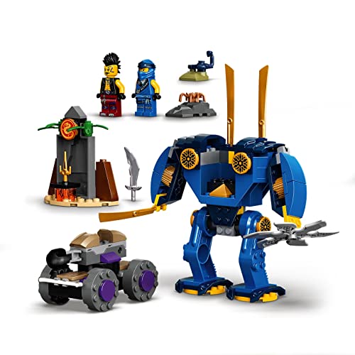 LEGO 71740 Ninjago Robot Eléctrico de Jay Juguete de construcción con Mini Figuritas y Coche de Ninja para Niños de 4 años
