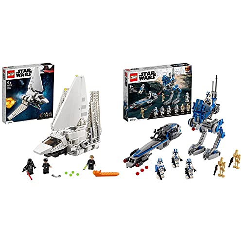 Lego  75302 Star Wars Lanzadera Imperial Juguete De Construcción con Mini Figuras De Darth Vader Y Luke Skywalker +  75280 Star Wars Soldados Clon De La Legión 501 Juguete De Construcción