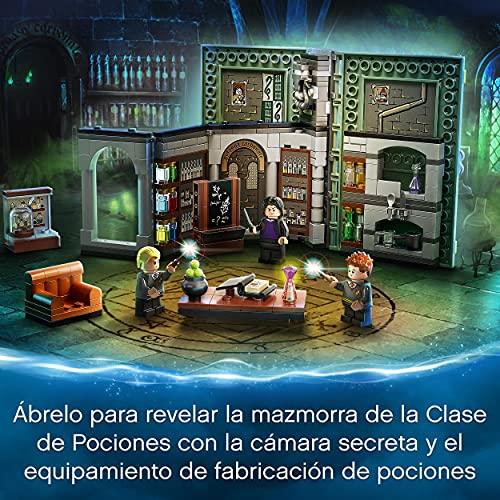 LEGO 76383 Harry Potter Momento Hogwarts: Clase de Pociones, Libro Coleccionable para Niños, Caja Portátil, Idea de Regalo