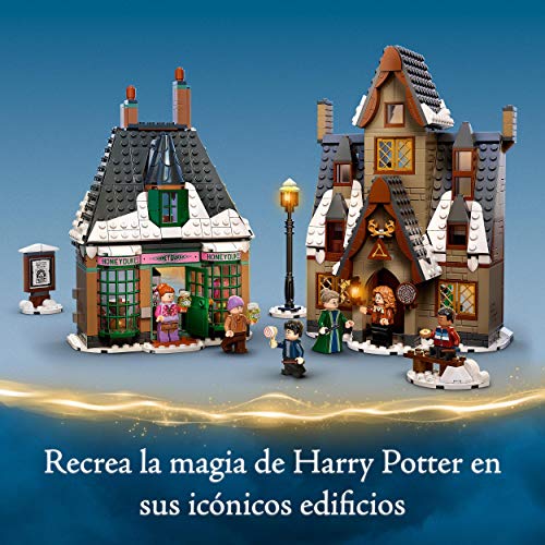 LEGO 76388 Harry Potter Visita a La Aldea de Hogsmeade, Set para el 20 Aniversario con Mini Figura Dorada, Juguete para Niños