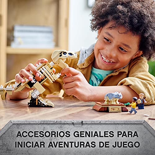 LEGO 76940 Jurassic World Exposición del Dinosaurio T. Rex Fosilizado, Set de Juego para Niños a Partir de 7 Años, Maqueta de Esqueleto