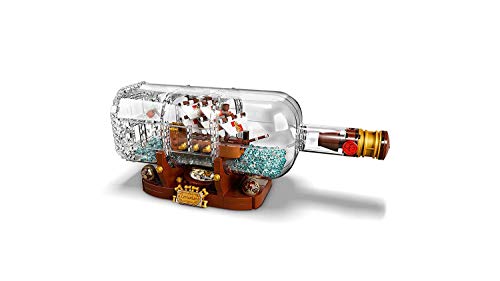 LEGO Ideas-Barco en una botella, set de construcción decorativo de velero de juguete (21313)