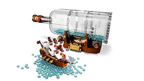 LEGO Ideas-Barco en una botella, set de construcción decorativo de velero de juguete (21313)