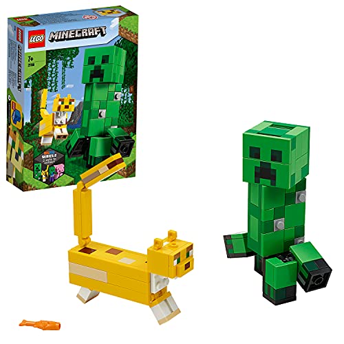 LEGO Minecraft - BigFig: Creeper y Ocelote, Juguete de Construcción Inspirado en el Videojuego, Incluye Figuras de los Personajes, Recomendado a Partir de 7 Años (21156)
