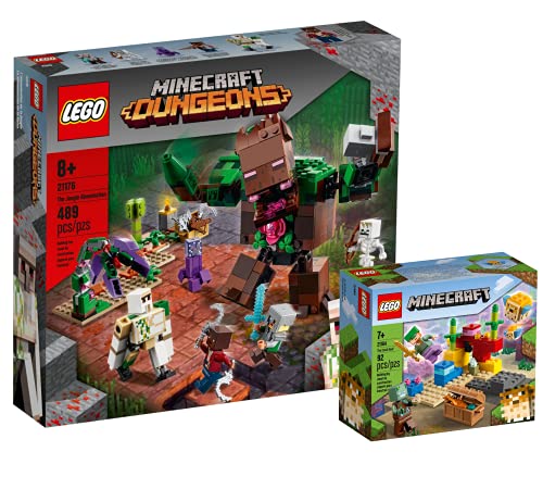 Lego Set – Minecraft Dungeons Die Jungle Ungeheuer 21176 + Minecraft El arrecife de Coral 21164