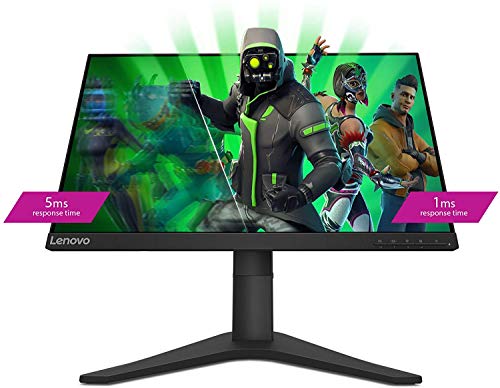 Lenovo G25-10 - Monitor Gaming 24.5" FullHD (TN, 144Hz, 1ms, HDMI, DP, FreeSync Premium y G-Sync, Base Metálica) Ajuste de inclinación/altura - Negro
