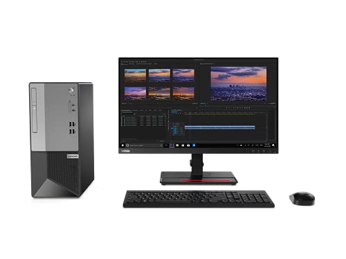 Lenovo V50t 13IMB - Ordenador Sobremesa Torre (Intel Core i5-10400, 8GB RAM, 256GB SSD, Intel UHD Graphics 630, Windows 10 Pro, DVD±RW), Negro - Teclado QWERTY Español y Ratón