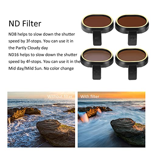 Lente de Actualización Juego de Filtros ND, Filtros Multicapa Combo de Lentes de Cámara 5pcs / Set Juego de Filtros de Lentes de Cámara para Drones STAR/ND 4/8/16/32 Kit de Filtros para FIMI X8 MIni