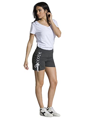 LEONE - Pantalones Cortos de Mujer Rips - FUSIÓN Antracita (08), Metro.