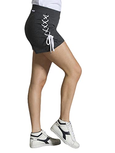 LEONE - Pantalones Cortos de Mujer Rips - FUSIÓN Antracita (08), Metro.