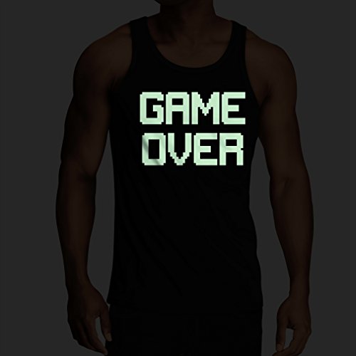 lepni.me Camisetas de Tirantes para Hombre Das Spiel ist aus! Retro-Gaming, lustige Video-Gamer-Kleidung (Medium Negro Fluorescente)