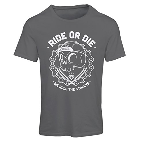 lepni.me N4611F Camiseta Mujer Ride or Die (Small Grafito Multicolor)