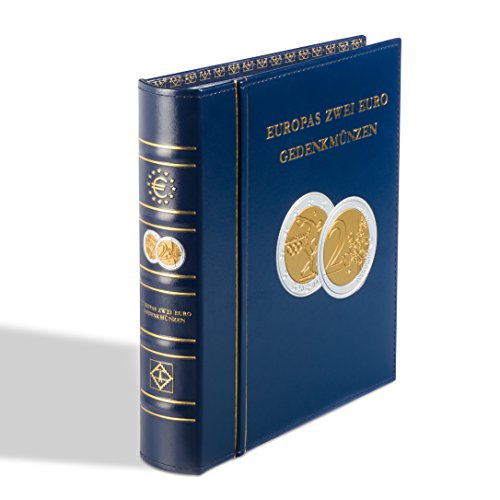 Leuchtturm 343381 Álbum preimpreso Classic-Optima,Monedas Europeas conmemorativas de 2 Euro+cajetín,Azul