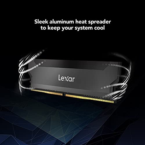 Lexar Hades Kit de 32GB (16GBx2) OC DDR4 3600 MHz DRAM Memoria Para Ordenador de Sobremesa, Juego (LD4BU016G-R3600AD0H), Black