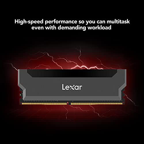 Lexar Hades Kit de 32GB (16GBx2) OC DDR4 3600 MHz DRAM Memoria Para Ordenador de Sobremesa, Juego (LD4BU016G-R3600AD0H), Black