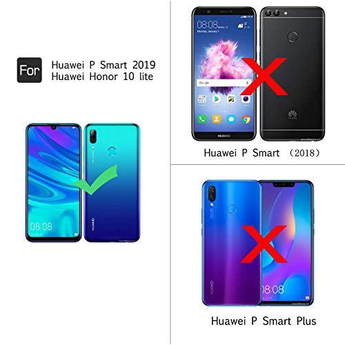 LeYi Funda Huawei P Smart 2019 / Honor 10 Lite con [2-Unidades] Cristal Vidrio Templado,Armor Carcasa con 360 Grados Anillo iman Soporte Silicona TPU Bumper Antigolpes Case para Movil P Smart,Negro