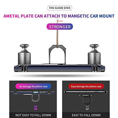 LeYi Funda para Xiaomi Redmi Note 10 4G / Redmi Note 10S con 2 Piezas Vidrio Templado y 2 Piezas Protectores Lente Cámara,Armor Carcasa con 360 Anillo Soporte Hard PC y Silicona Antigolpes Case,Azul