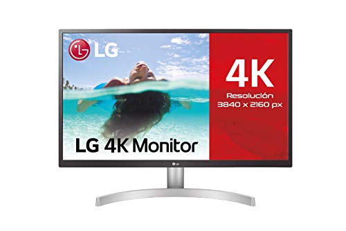 LG 27UL500-W - Monitor de 27" UHD (3840x2160, IPS, 16:9, HDMI x1, DisplayPort x1, USB, 5ms, 60Hz, inclinación ajustable, antireflejo, flicker-free), blanco