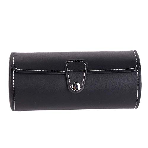 LHQ-HQ Mira la Caja 1 Colores 3 Rejillas Ligera Cilindro Reloj de Pulsera Rollo Titular del Caso de exhibición de la joyería Caja de Almacenamiento de Regalo del Reloj Pantalla (Color: Negro, Tamaño: