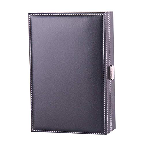 LHQ-HQ Mira la Caja con Cerradura joyería Relojes Caja de Almacenamiento con el Espejo Compatible with Las Mujeres Wathes Caja de exhibición del Reloj (Color: Negro, tamaño: Tamaño Libre)