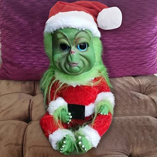 Liably Muñeco de peluche con decoración navideña, 2021, realista, diseño de dibujos animados, regalo para niños, verde, Talla única
