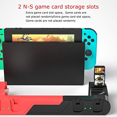 Likorlove 4 en 1 Base de Carga Joycon Estación de Carga para Nintendo Switch Consola Cagador con 4 Joy Con Charging Ports y Indicador LED / USB Cable Tipo C Cargador NS