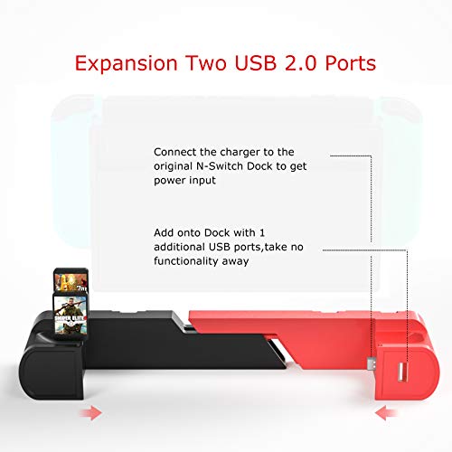Likorlove 4 en 1 Base de Carga Joycon Estación de Carga para Nintendo Switch Consola Cagador con 4 Joy Con Charging Ports y Indicador LED / USB Cable Tipo C Cargador NS