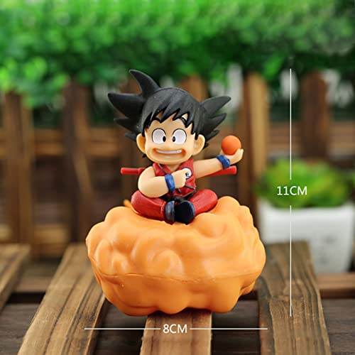 lilongjiao 10.8cm Dragon Ball Goku Somersault Cloud Action Figure Sentado Postura Modelo de la Infancia CLORURO DE POLIVINILO Adornos de estatuilla de Anime