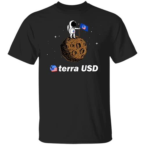 Limited Terra USD UST Crypto to The Moon Camisa con camiseta de astronauta, Negro, L