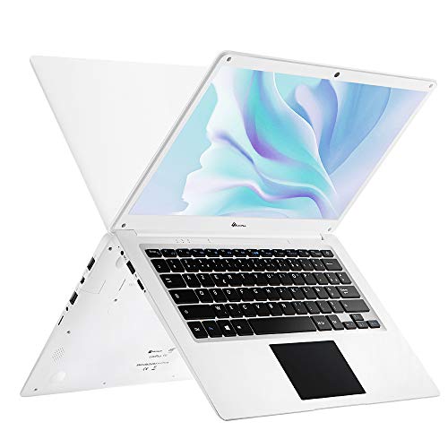 LincPlus Ordenador portátil Full HD de 14 pulgadas, Intel Celeron N3350, procesador de 4 GB de RAM, 64 GB de memoria de almacenamiento, Windows 10 en modo S, blanco