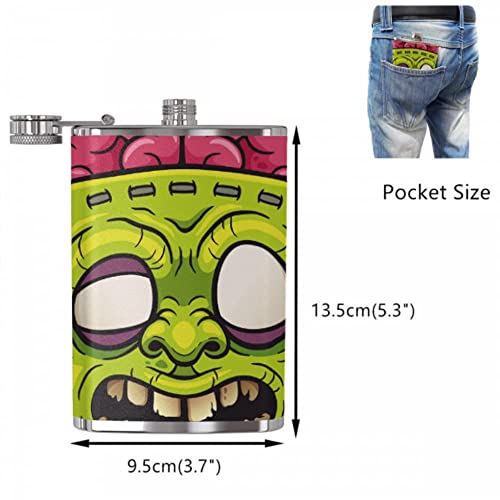 LINGF - Frasco de 8 oz para licor para mujeres, asustado y espeluznante Zombie, frasco de 8 oz, frasco para hombres, mujeres, frascos para licor para hombres, para viajes, senderismo, acampada