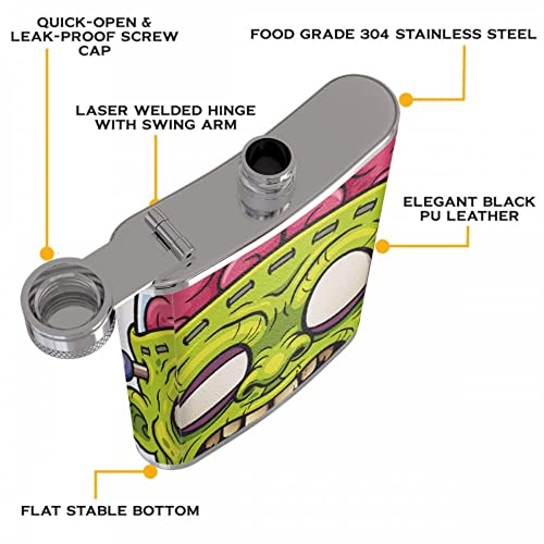 LINGF - Frasco de 8 oz para licor para mujeres, asustado y espeluznante Zombie, frasco de 8 oz, frasco para hombres, mujeres, frascos para licor para hombres, para viajes, senderismo, acampada