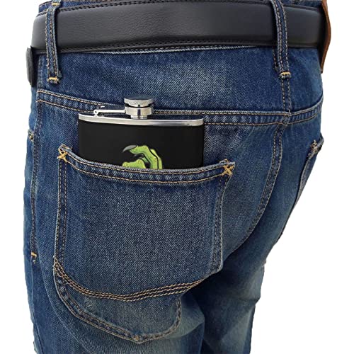 LINGF Zombie hand 8 oz para hombres, mujeres, viajes, acampada, pesca, bebida, bar, barbacoa y matraz de viaje, a prueba de fugas, cubierta de cuero, gran idea de regalo, fla