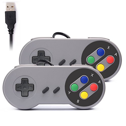 Link-e : 2X Nintendo Controles Mandos de Juegos USB SNES para PC/MAC (Super Nintendo, Famicom, SFC, Retro Gaming...)