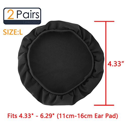 Linkidea - Fundas para Auriculares compatibles con Sony PS4, Razer ManO'War, SteelSeries Arctis Pro, Arctis 7, elásticas, Lavables, Protectores Sanitarios, Color Gris Oscuro (2 Pares)