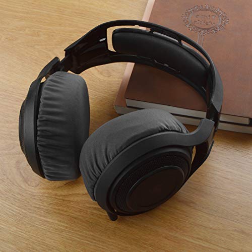Linkidea - Fundas para Auriculares compatibles con Sony PS4, Razer ManO'War, SteelSeries Arctis Pro, Arctis 7, elásticas, Lavables, Protectores Sanitarios, Color Gris Oscuro (2 Pares)