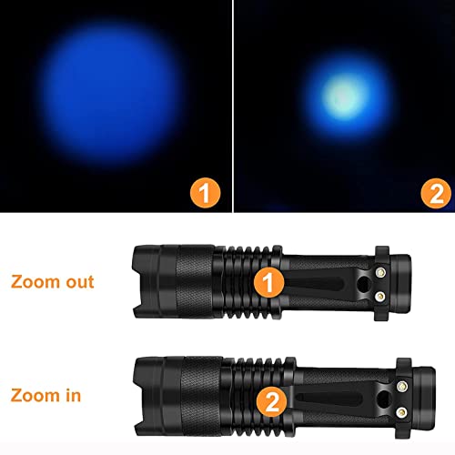 Linterna Ultravioleta, LED Linterna UV luz Negra, Luz Ultravioleta, UV Flashlight 395 nm Luz Lampara uv, Enfoque escalable, Mascotas orina y Mancha Detector Quitamanchas, Detector Billetes Falsos