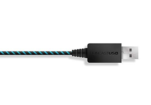 LIONCAST 2X Cable de Carga del Controlador para Xbox One y PS4, 4 Metros con protección de Cubierta Textil y Correa Organizador de Cable, Micro USB 2.0 - Azul y Negro