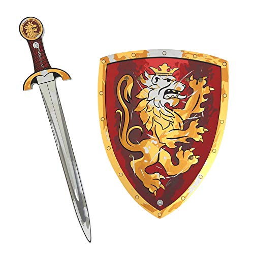 Liontouch 10750LT Noble Conjunto Medieval Caballero de Juego para niños, Rojo | Espada y Escudo de Juguete de Espuma