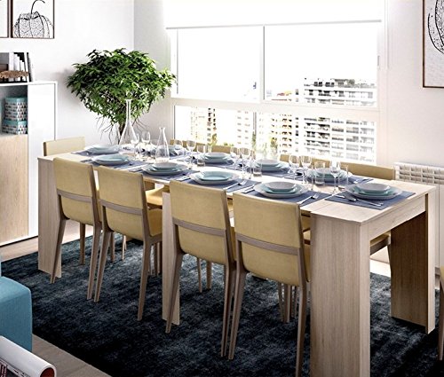 LIQUIDATODO ® - Mesa consola extensible moderna y barata de 51 cm a 239 cm en color natural