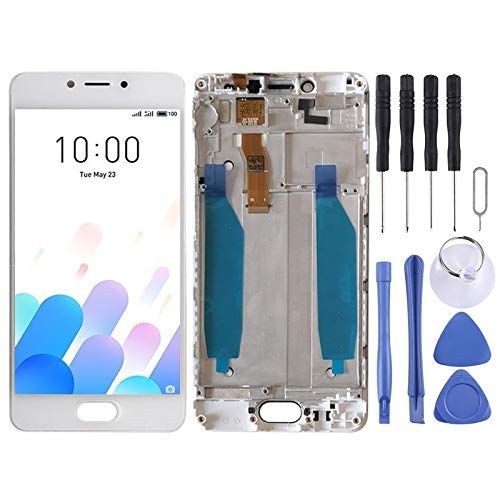 LISUONG DCD Pantalla LCD de AYD y ensamblaje de digitalizador con Marco para Meizu Meilan A5 / M5C (Color : White)