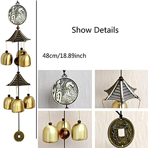 LIUBINGER Escultura Viento Chime Sculpture Sculpture Ornaments-Guanyin, Pescados, Tigre, Unicornio, Valiente, Tortugas De Dragón, Elefante, Rana De Dinero, Pavo Real, Adornos Manualidades (Color : M)
