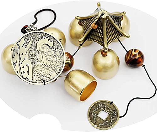 LIUBINGER Escultura Viento Chime Sculpture Sculpture Ornaments-Guanyin, Pescados, Tigre, Unicornio, Valiente, Tortugas De Dragón, Elefante, Rana De Dinero, Pavo Real, Adornos Manualidades (Color : M)