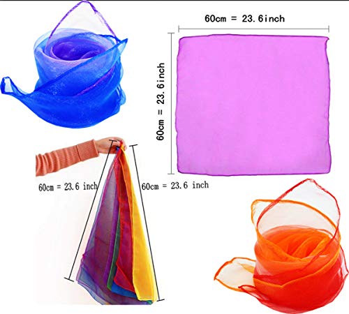 Liuer 20PCS Pañuelos de Baile,Malabares Multicolor Mágicos de Seda y Pañuelo para Malabares Jardín de Infancia Show de Niños Danza del Vientre Chicas Actividades Fiesta Decoración y Juegos Accesorios