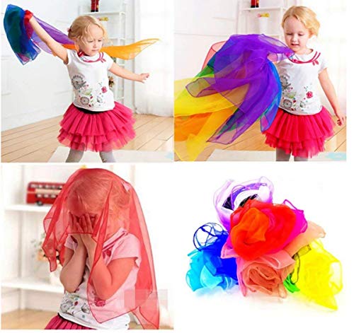 Liuer 20PCS Pañuelos de Baile,Malabares Multicolor Mágicos de Seda y Pañuelo para Malabares Jardín de Infancia Show de Niños Danza del Vientre Chicas Actividades Fiesta Decoración y Juegos Accesorios